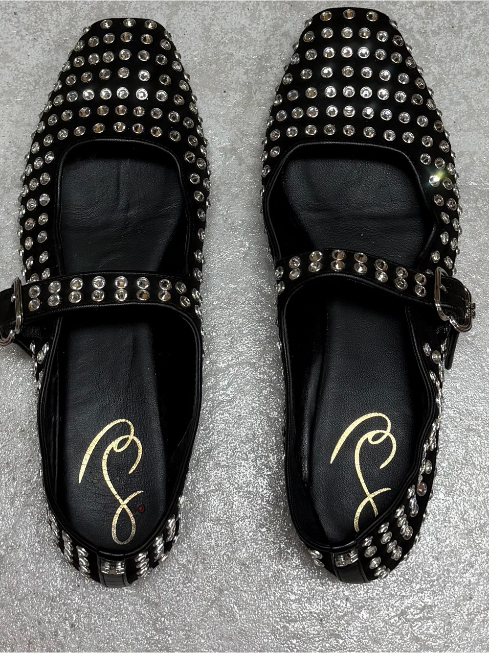 Sam Edelman Black Studded Mary Jane Flats